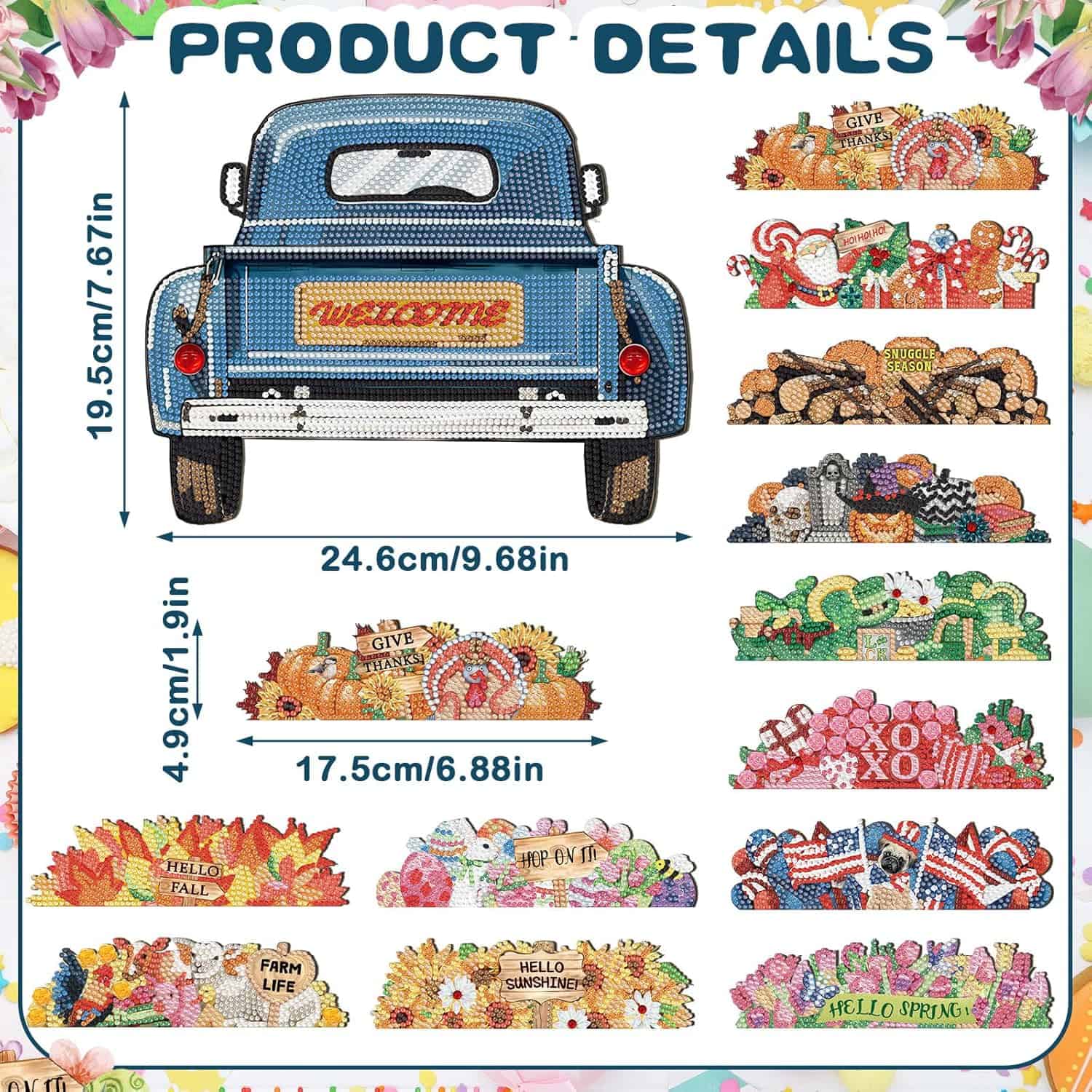 Diamond Art Interchangeable in Welcome Blue Truck Amazon Aff