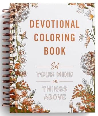 ✝️ Review Tour: Christian Answers Course by Christopher R. Losey | Clear Answers to Crucial Faith Questions 5 Wirebound devotional coloring book in cream + orange floral pattern