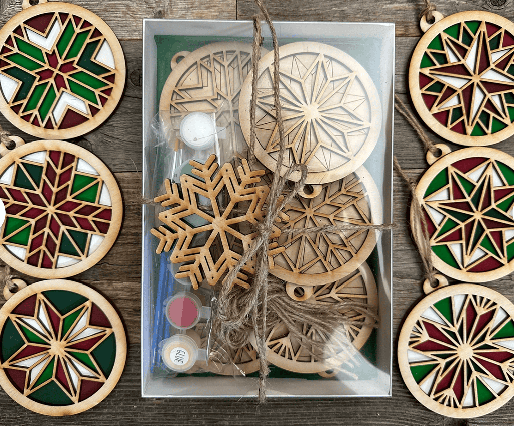Barn Quilt Pattern Ornaments Painting Kit