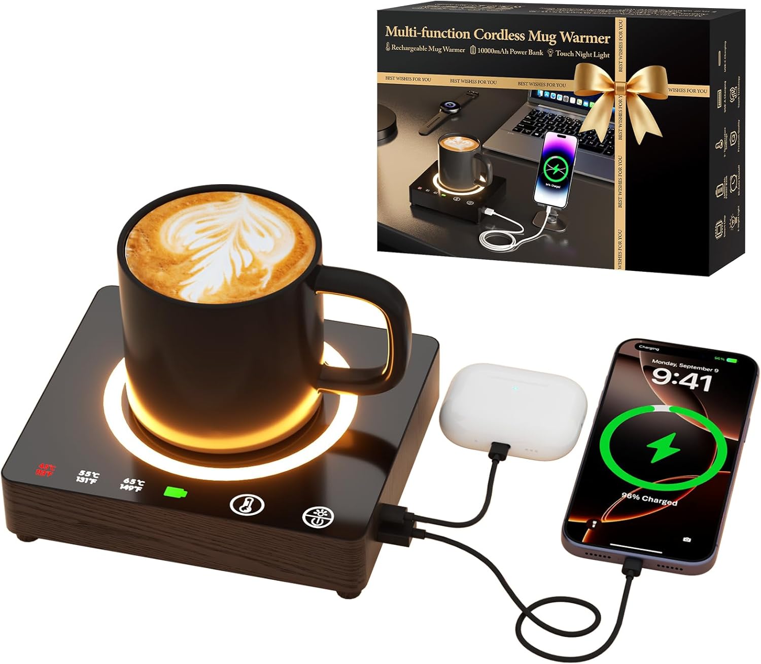 Friday Finds – February 20, 2026 | Great Reads, Creative Tips & Reader Extras 10 Cordless mug warmer with wireless phone charging pad showing a coffee mug kept warm on a heated base while simultaneously charging a smartphone, designed for desk or home use.