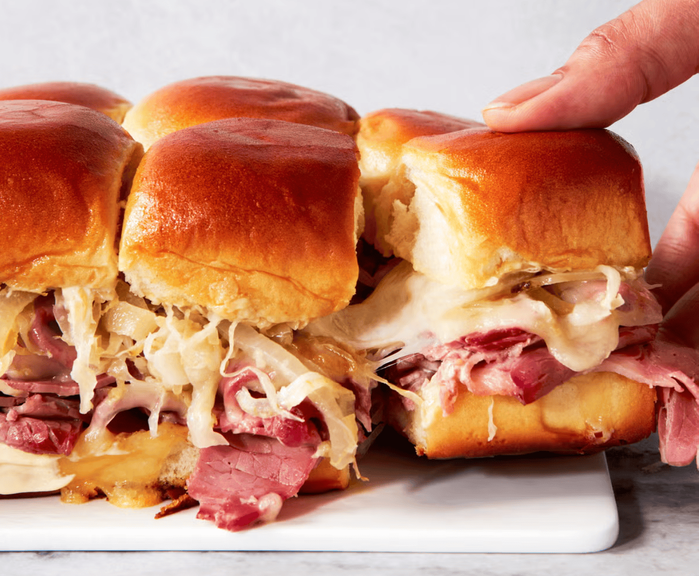 Corned Beef & Cabbage Sliders from Delish
