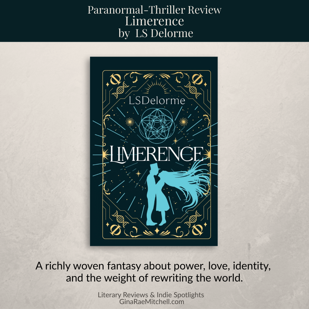 Square featured image for Limerence by LS Delorme featuring the book cover and quote with ginaraemitchell.com branding.