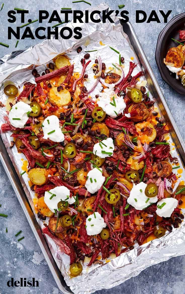 St. Patrick's Day Nachos from Delish pinterest FF 03-14-2025