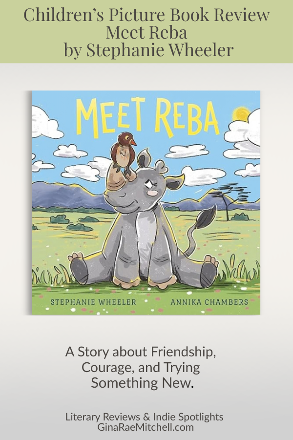 Vertical image for Meet Reba by Stephanie Wheeler book review on GinaRaeMitchell.com with quote and GRM imprint