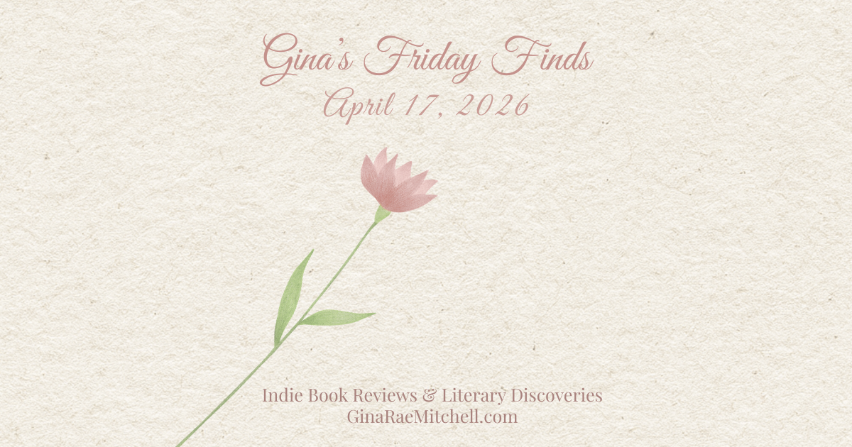 Friday Finds April 17 2026 blog banner with soft pink flower on parchment background featuring cozy curated book finds and lifestyle inspiration