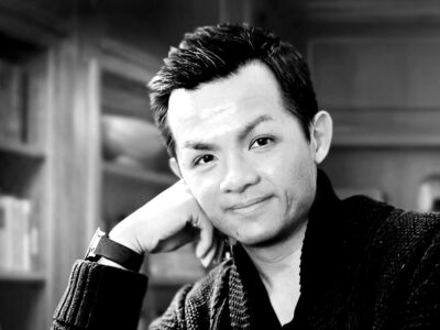 Black and white headshot of author, T.X. Troan used to promote a children's book tour on ginaraemitchell.com