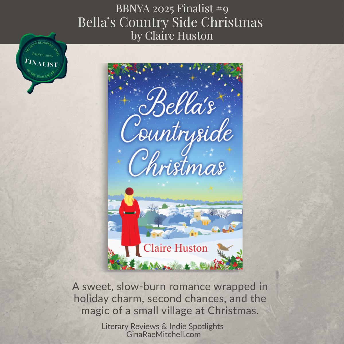 Bella's Countryside Christmas by Claire Huston review with cozy village holiday romance theme