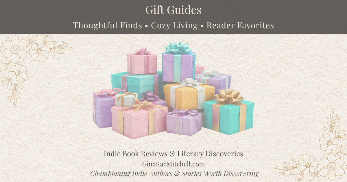Gift Guides banner featuring cozy curated gift ideas for readers and thoughtful giving.