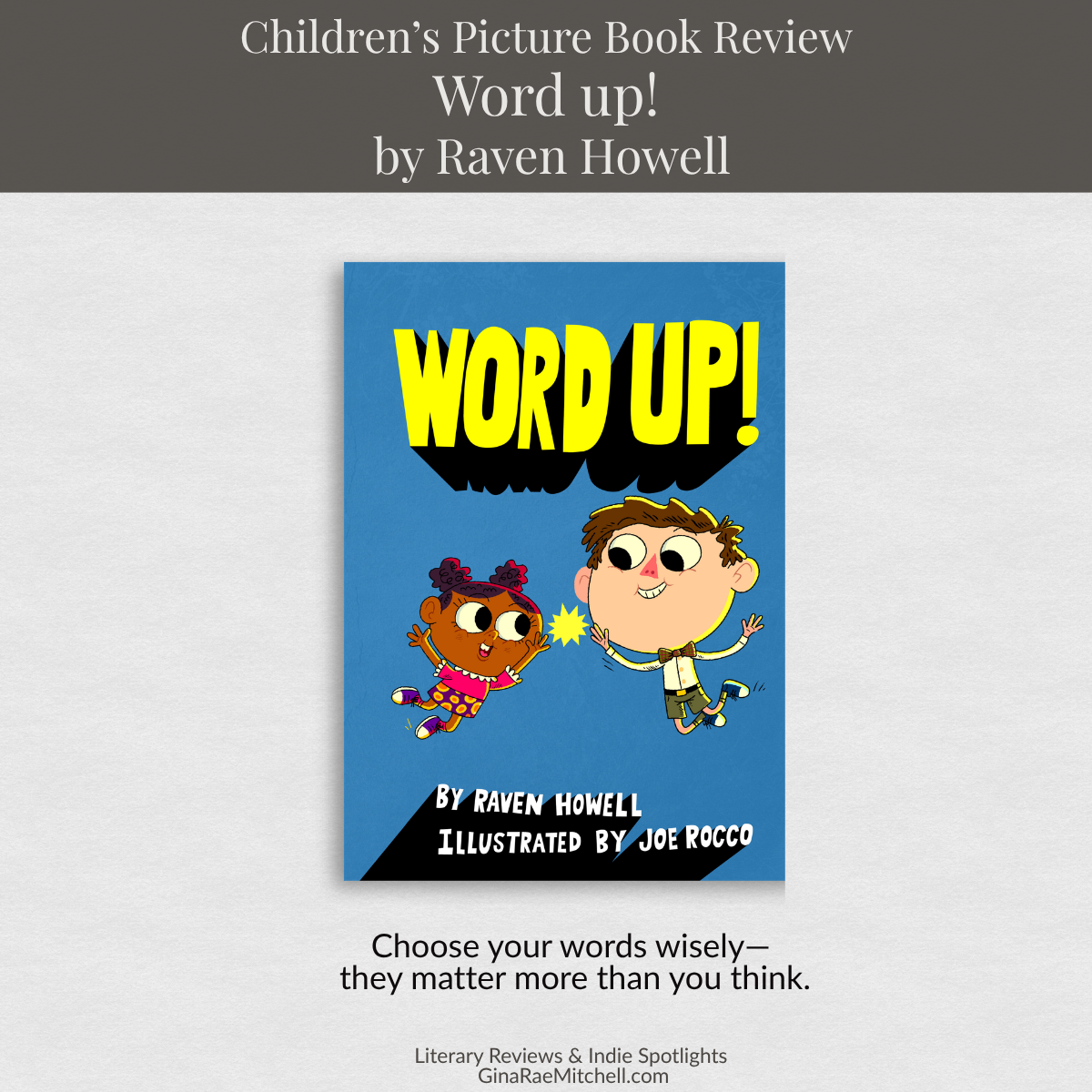 Word Up by Raven Howell children's book review focusing on playful language and vocabulary