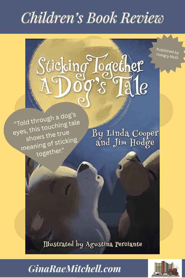 "Illustration of three cartoon-style dogs—two white and one brown—howling together at a large, glowing yellow moon."