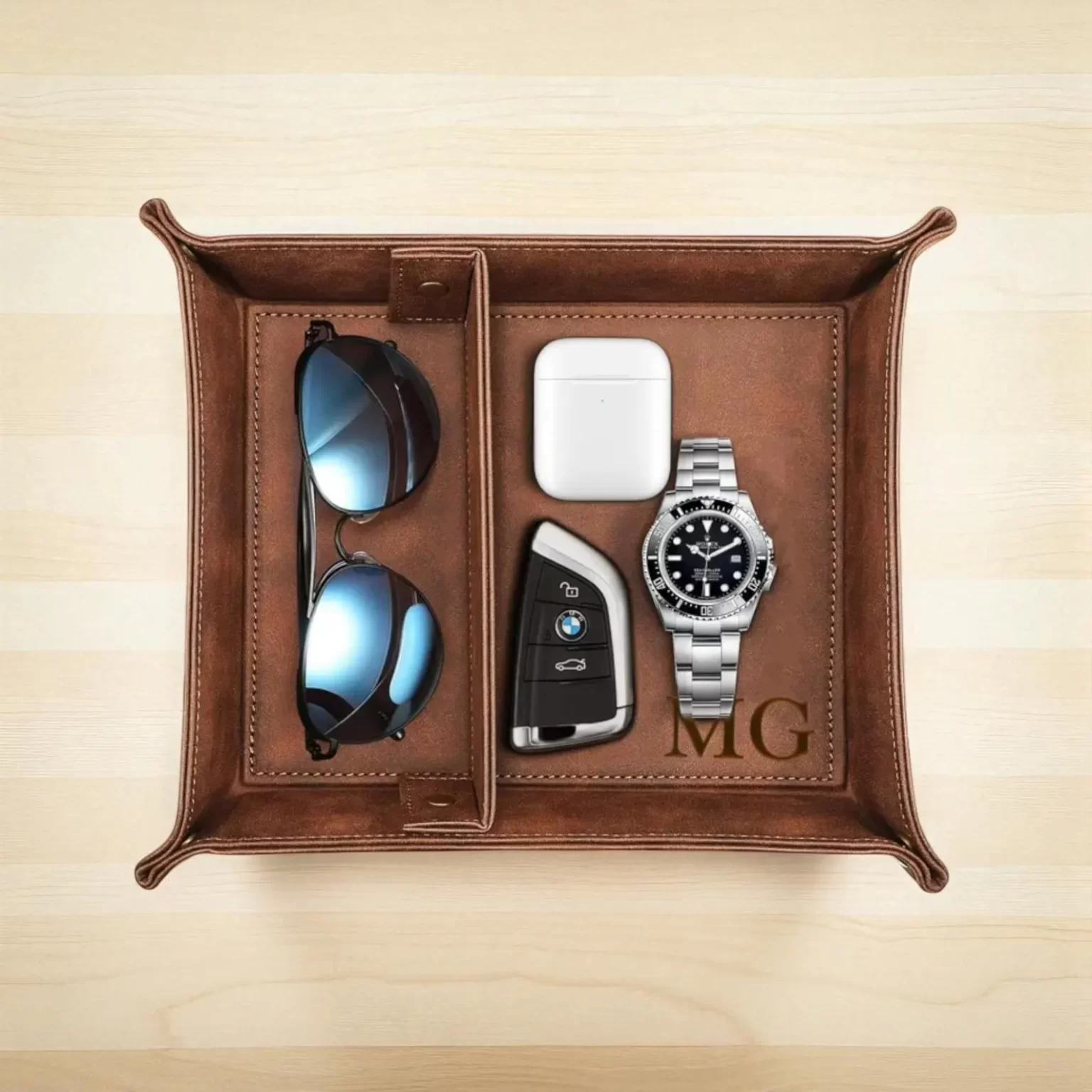 Friday Finds – May 29, 2026 | Cozy Weekend Reads & Thoughtful Father's Day Finds 4 Leather valet tray organizer for watches, keys, earbuds, glasses, and everyday essentials.