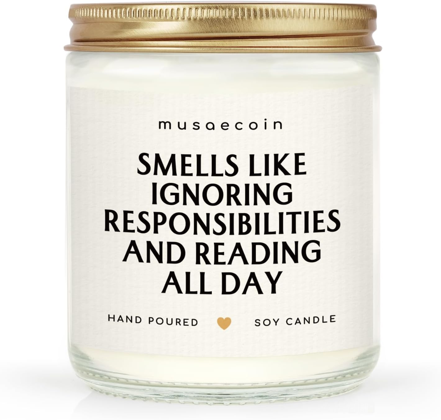 hand-poured lavender eucalyptus candle that says Smells like ignoring responsibilites and reading all day