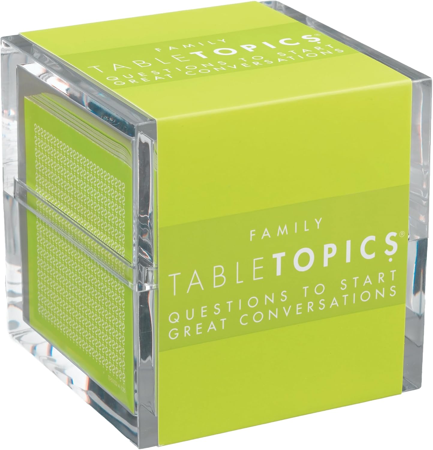 Green Family TableTopics conversation card set designed to spark meaningful discussions and family storytelling.