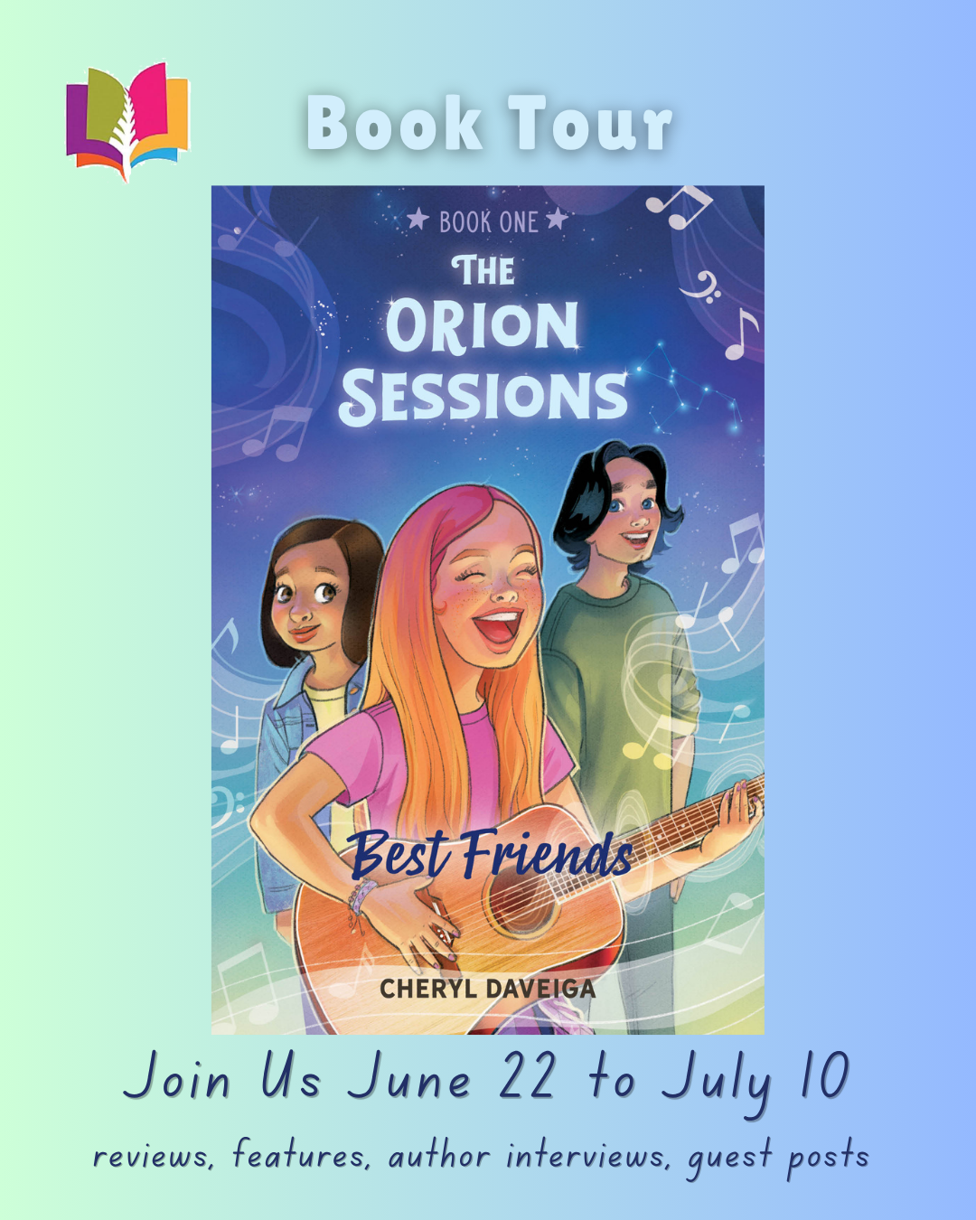 Tour banner for the iRead Book Tours promotion of Best Friends: The Orion Sessions by Cheryl DaVeiga, showing tour dates and tour branding.