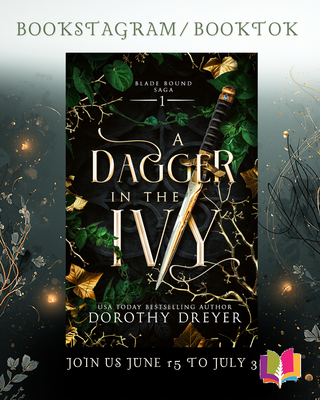 Tour banner for the iRead Book Tours promotion of A Dagger in the Ivy by Dorothy Dreyer, showing tour dates and tour branding.
