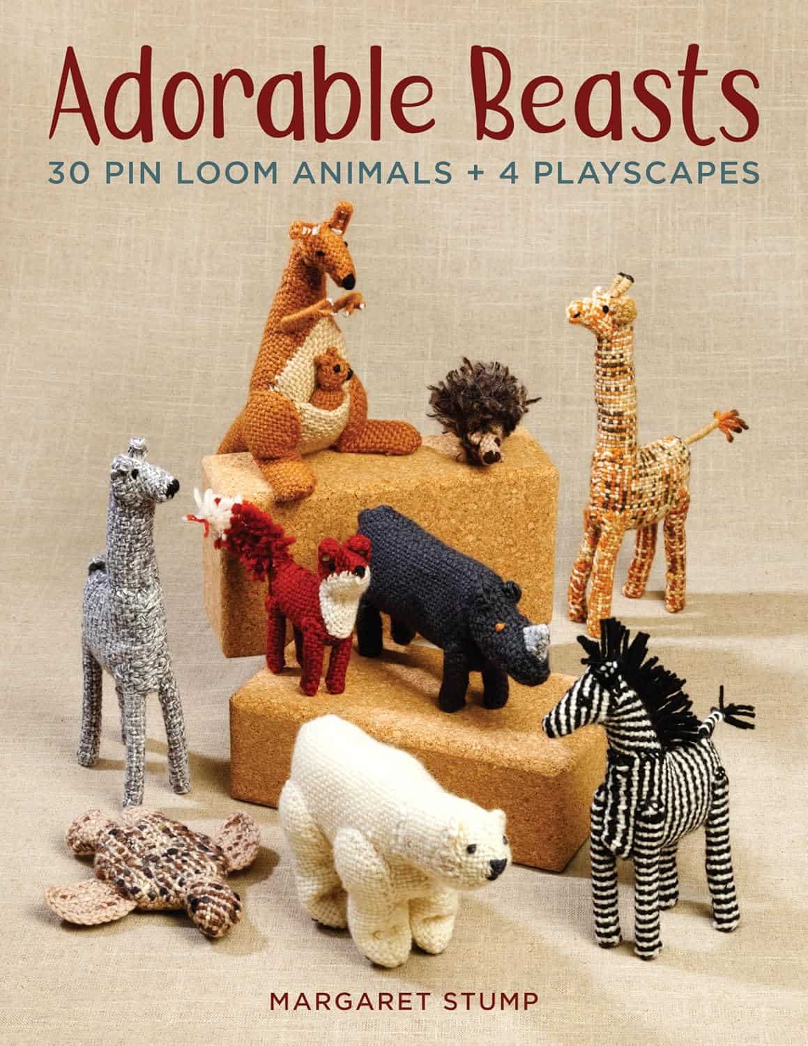 Adorable Beasts Bookcover with animals made from pin looms