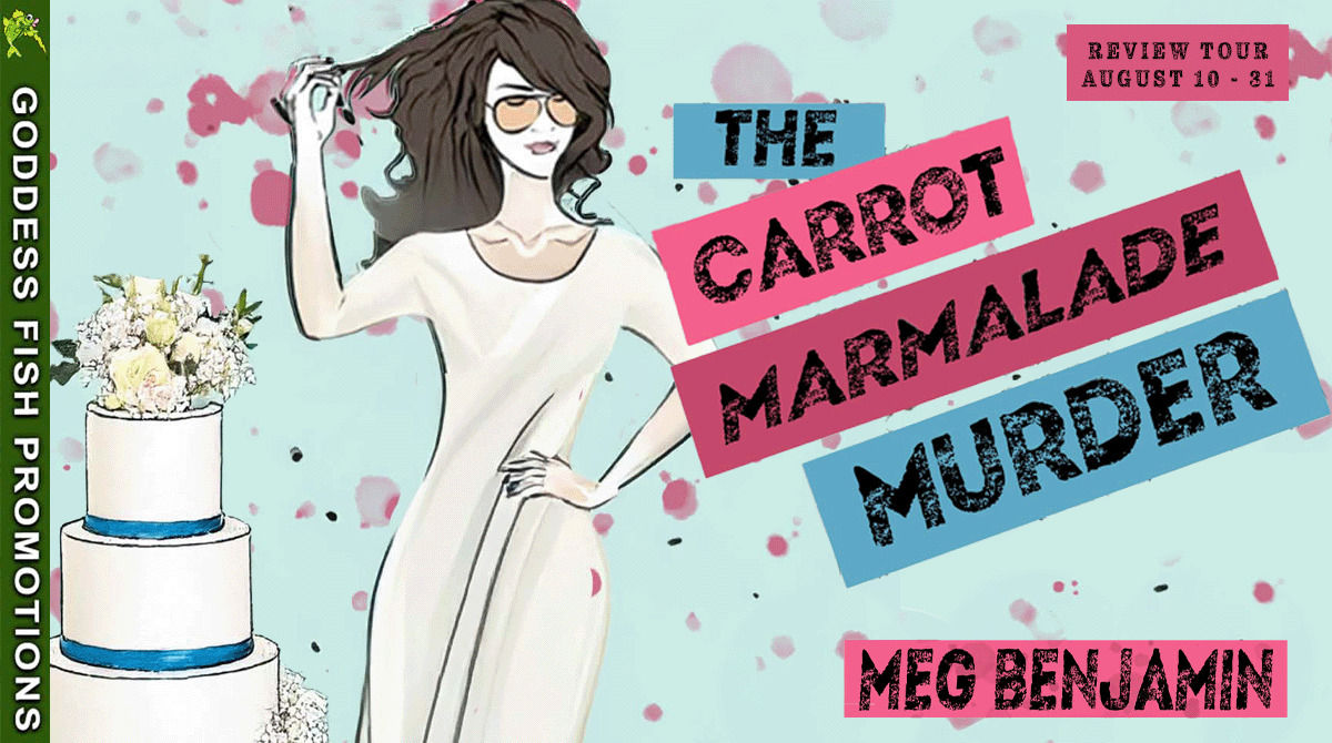 The Carrot Marmalade Murder by Meg Benjamin 3 Tour banner for the Goddess Fish Promotions tour of The Carrot Marmalade Murder by Meg Benjamin, showing tour dates and tour branding.