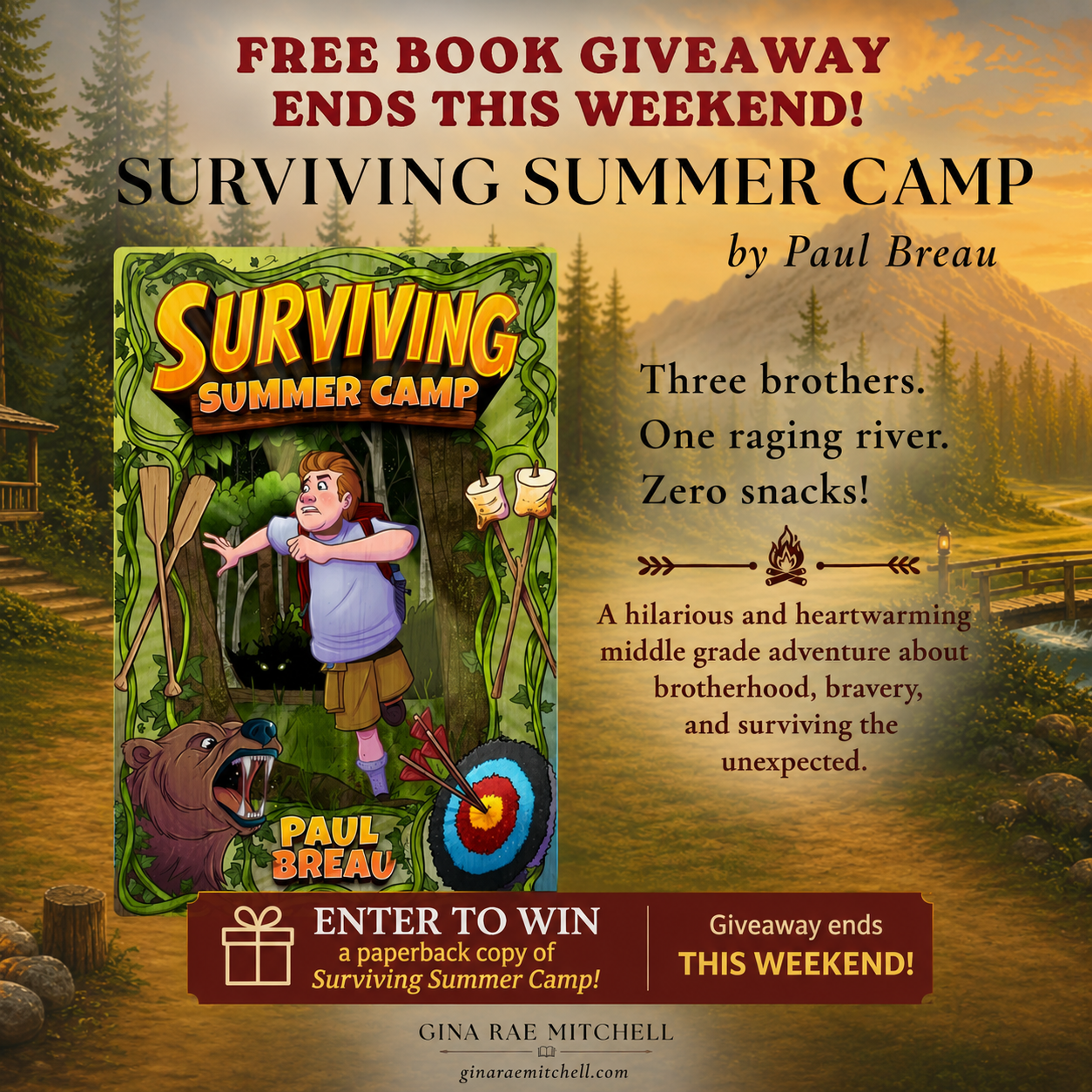 Square blog graphic announcing the end of Gina's Surviving Summer Camp Giveaway
