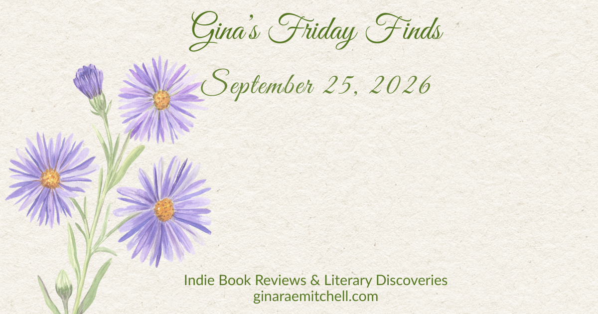 Gina's Friday Finds - September 25, 2026 banner on a cream parchment background with purple asters