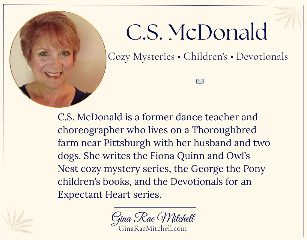Author C.S. McDonald with a brief biography and her writing genres