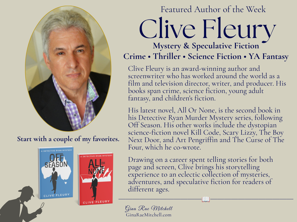 Friday Finds | September 4, 2026 4 Clive Fleury Featured Author of the Week Card with headshot, bio, and books.