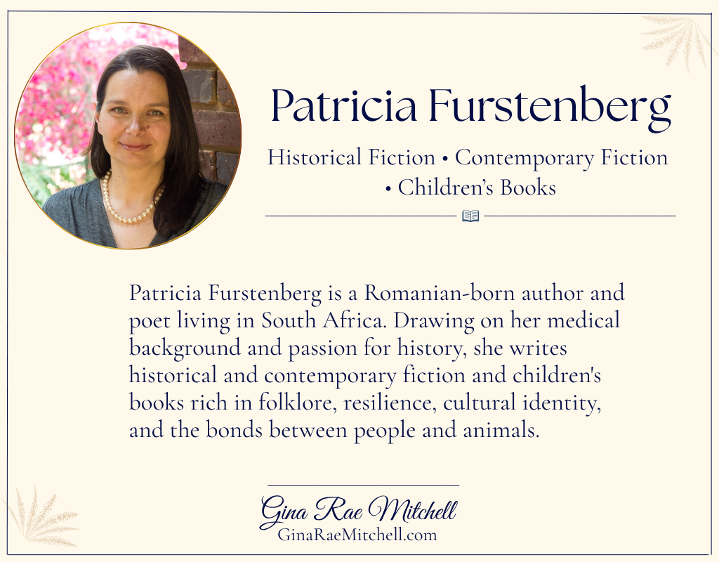 Patricia Furstenberg author card with portrait, genres, and short biography