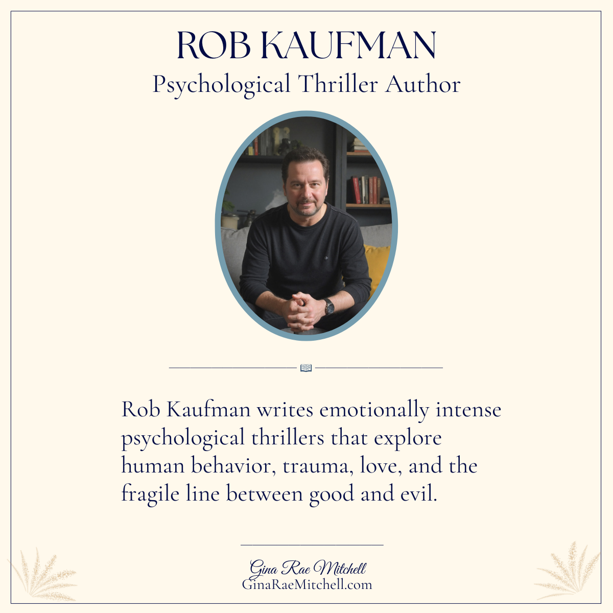 Rob Kaufman square psychological thriller author card