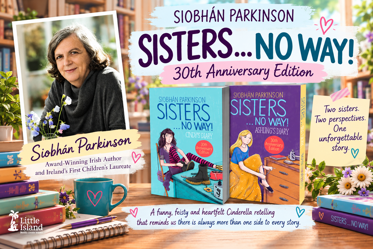 Siobhán Parkinson featured author card for Sisters...No Way!