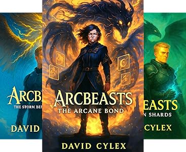 The Arcbeasts Chronicles trilogy set of 3 bookcovers highlighting the colors orange, green, & blue used on GinaRaeMitchell.com Arcbeasts The Arcane Bond Book 1 Review